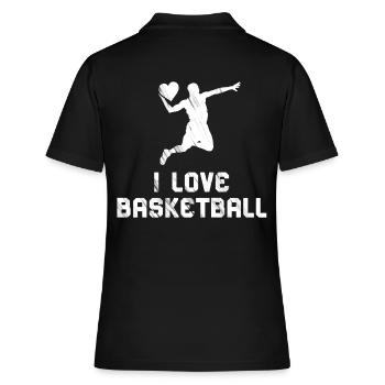 J’aime le basket-ball – Cœur pour le terrain - Polo Femme - noir - Dos - Ailine (174cm)