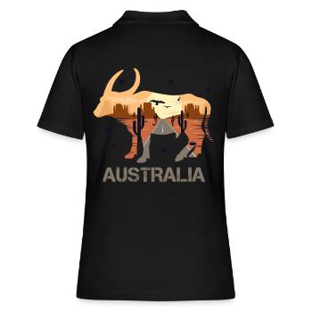 Australien - Frauen Polo Shirt - Schwarz - Hinten - Ailine (174cm)