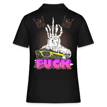 Skull with middle fin and fuck - Women's Polo Shirt - black - Back - Ailine (174cm)