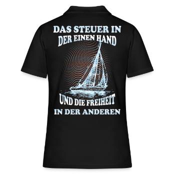 Segelboot besitzer - Frauen Polo Shirt - Schwarz - Hinten - Ailine (174cm)
