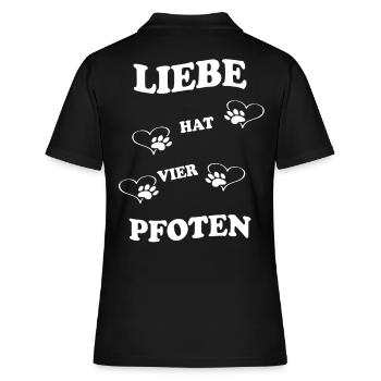 Liebe hat vier Pfoten - Frauen Polo Shirt - Schwarz - Hinten - Ailine (174cm)