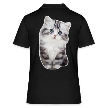 Chat de patte de velours mignon kitty kitty - Polo Femme - noir - Dos - Ailine (174cm)