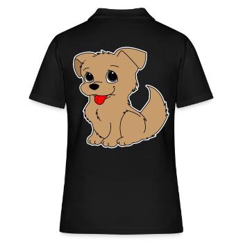 Hund Hündchen Vierbeiner Geschenkidee - Frauen Polo Shirt - Schwarz - Hinten - Ailine (174cm)