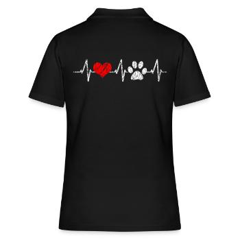 Herzschlag für Hunde Hundeliebhaber Vierbeiner - Frauen Polo Shirt - Schwarz - Hinten - Ailine (174cm)