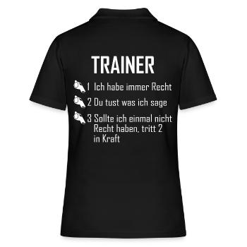 Trainer - Frauen Polo Shirt - Schwarz - Hinten - Ailine (174cm)