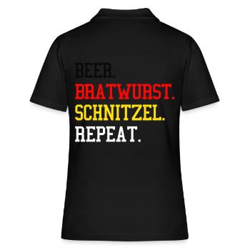 Bière-Bratwurst-Schnitzel Répéter les grillades allemandes - Polo Femme - noir - Dos - Ailine (174cm)
