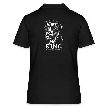 BOXER King Hundespruch Hunde Hund Wilsigns - Frauen Polo Shirt - Schwarz - Hinten - Ailine (174cm)