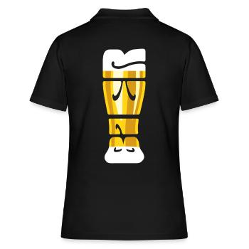 Durst - Bier Glas - Weizenbier - Spruch - Frauen Polo Shirt - Schwarz - Hinten - Ailine (174cm)