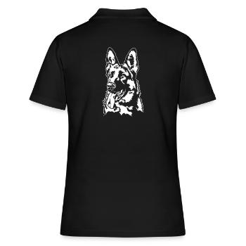 Deutscher Schäferhund Hunde Portrait Hund Wilsigns - Frauen Polo Shirt - Schwarz - Hinten - Ailine (174cm)