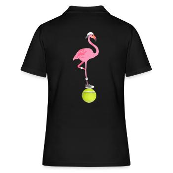 Flamant rose de tennis - Polo Femme - noir - Dos - Ailine (174cm)