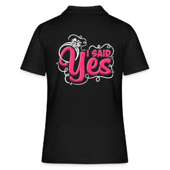 I said yes bridal design - engagement expectant bride - Women's Polo Shirt - black - Back - Ailine (174cm)