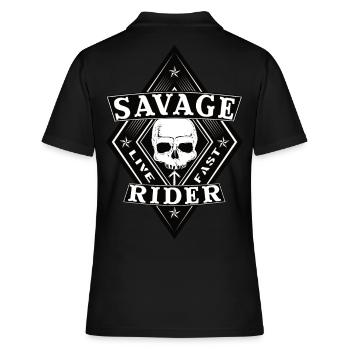 Savage Rider - Frauen Polo Shirt - Schwarz - Hinten - Ailine (174cm)