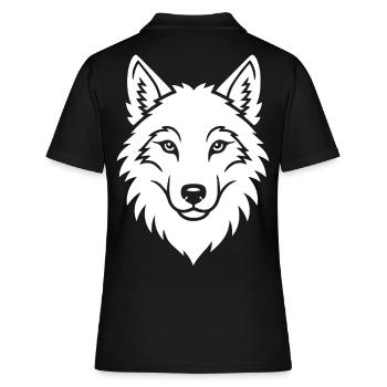 Wolf Head Art naturel élégant en nature sauvage - Polo Femme - noir - Dos - Ailine (174cm)
