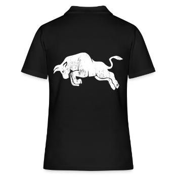 Taureau used look - blanc - Polo Femme - noir - Dos - Ailine (174cm)