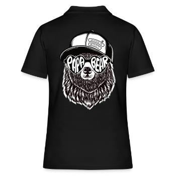 Papa Ours Mari Père Famille Fête des Pères - Polo Femme - noir - Dos - Ailine (174cm)