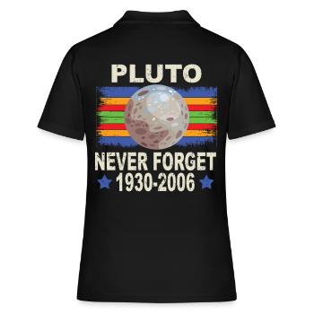 Pluto Never Forget Retro Funny Nerdy Science - Women's Polo Shirt - black - Back - Ailine (174cm)