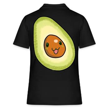 Avocado Frucht naschen Speise Früchte Vitamine - Frauen Polo Shirt - Schwarz - Hinten - Ailine (174cm)