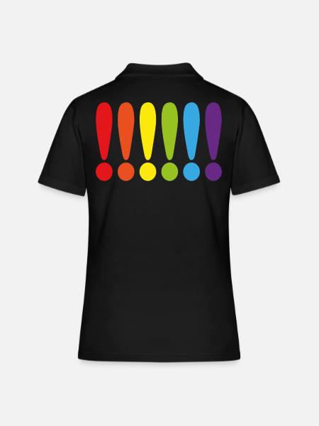 RAINBOW EXCLAMATION MARK - Women's Polo Shirt - black