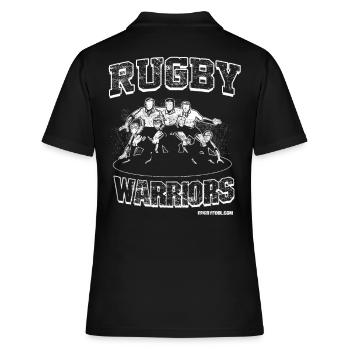 RugbyFool.com. Rugby Warriors. - Polo Femme - noir - Dos - Ailine (174cm)
