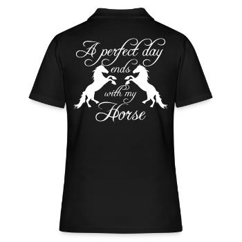 Cheval équitation Cavaliers Cavaliers Cadeau - Polo Femme - noir - Dos - Ailine (174cm)