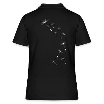 Pusteblume Löwenzahn Motiv Samen Dandelion Same - Frauen Polo Shirt - Schwarz - Hinten - Ailine (174cm)