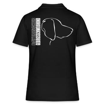 BAYERISCHER GEBIRGSSCHWEIßHUND PROFIL - Frauen Polo Shirt - Schwarz - Hinten - Ailine (174cm)