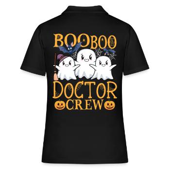 Doktor uu Lustig Doktor - Frauen Polo Shirt - Schwarz - Hinten - Ailine (174cm)