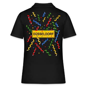 Düsseldorf Karneval Konfetti Kostüm Ortsschild - Frauen Polo Shirt - Schwarz - Hinten - Ailine (174cm)