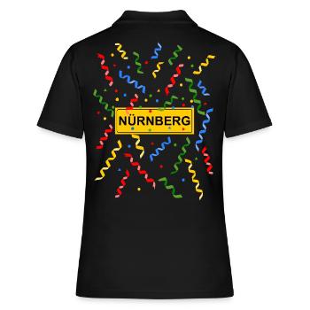 Nürnberg Fasching Konfetti Kostüm Ortsschild - Frauen Polo Shirt - Schwarz - Hinten - Ailine (174cm)