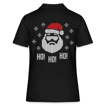 Santa Claus Ho Ho Ho Ugly Christmas cool funny - Women's Polo Shirt - black - Back - Ailine (174cm)
