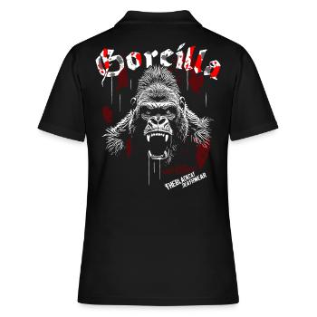 Goreilla - TheBlackCat - Frauen Polo Shirt - Schwarz - Hinten - Ailine (174cm)