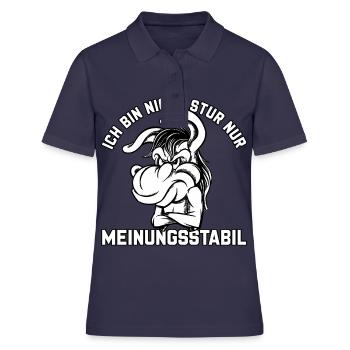 Ich bin nicht stur - nur meinungsstabil Esel - Frauen Polo Shirt - Navy - Vorne - Ailine (174cm)