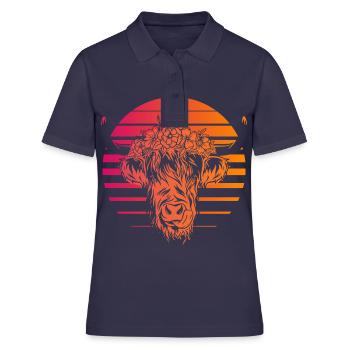 Highlands écossais Highland Bovins Highland Vache des Highlands - Polo Femme - bleu marine - Devant - Ailine (174cm)