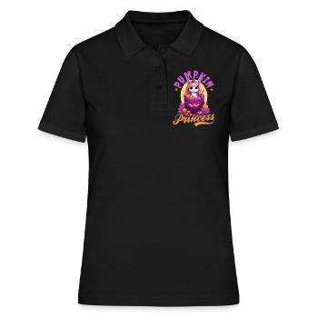 Halloween Licorne Citrouille Princesse - Polo Femme - noir - Devant - Ailine (174cm)