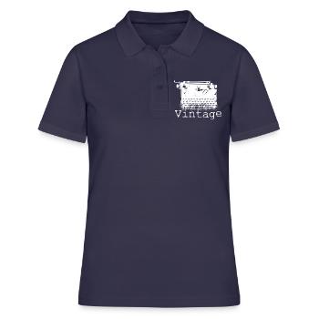 Cadeau machine à écrire - Polo Femme - bleu marine - Devant - Ailine (174cm)