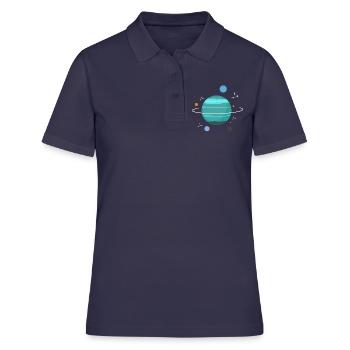Uranus Planet Geschenk - Frauen Polo Shirt - Navy - Vorne - Ailine (174cm)