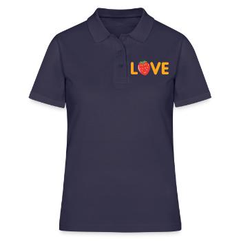 Erdbeeren Geschenk Erdbeere - Frauen Polo Shirt - Navy - Vorne - Ailine (174cm)
