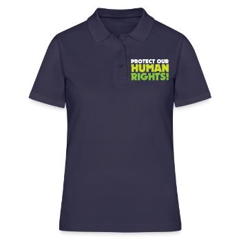 Menschenrechte Geschenk Demo Protest - Frauen Polo Shirt - Navy - Vorne - Ailine (174cm)
