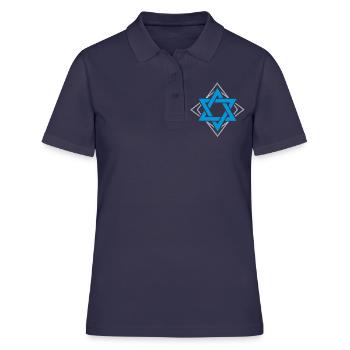 Étoile de David cadeau famille du judaïsme - Polo Femme - bleu marine - Devant - Ailine (174cm)