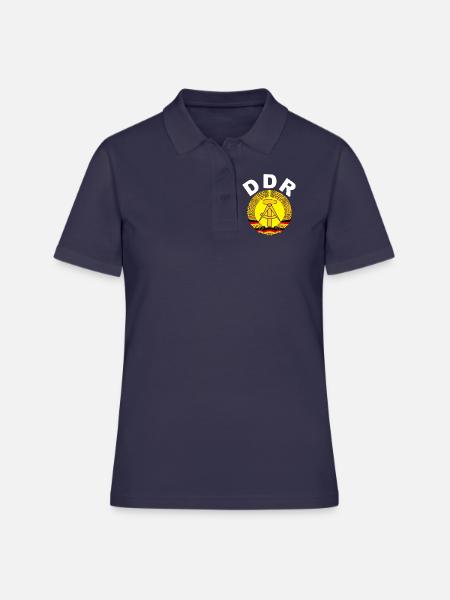 DDR Emblem - Frauen Polo Shirt - Navy