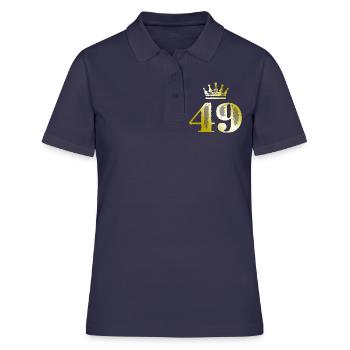 49 Chiffre Couronne Or - Polo Femme - bleu marine - Devant - Ailine (174cm)