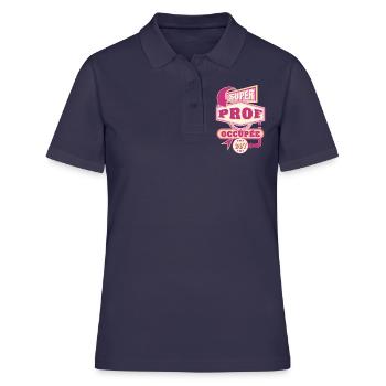 Enseignante Cadeau pour Professeure Citation Drôle - Polo Femme - bleu marine - Devant - Ailine (174cm)