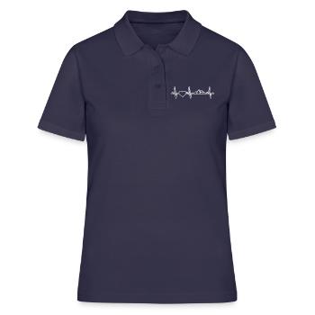 Berg Berge Herzschlag - Frauen Polo Shirt - Navy - Vorne - Ailine (174cm)