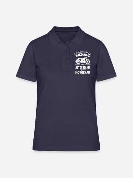Alten Mann auf einem Motorrad - Motorradfahrer - Frauen Polo Shirt - Navy