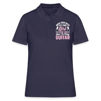 Guitarist Guitar Player Girls - Girl Guitar Player - Women's Polo Shirt - navy - Front - Ailine (174cm)