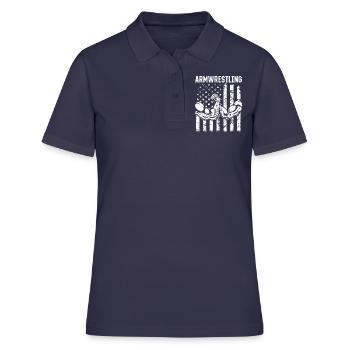 Bras de fer Bras de fer Bras de fer Bras de fer Drapeau des États-Unis - Polo Femme - bleu marine - Devant - Ailine (174cm)
