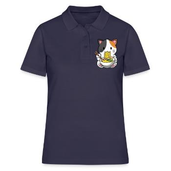 Chat Ramen Soupe de nouilles - Polo Femme - bleu marine - Devant - Ailine (174cm)