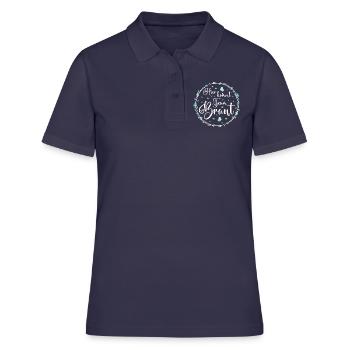 JGA Party Blumenkranz Blumen Hier kommt Team Braut - Frauen Polo Shirt - Navy - Vorne - Ailine (174cm)