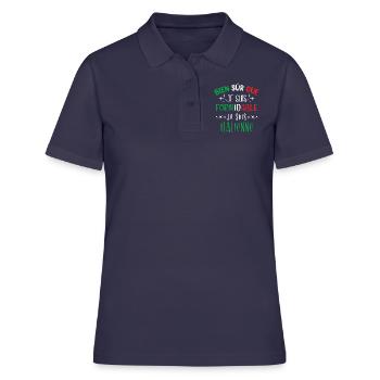Italienne humour ville, idée cadeau drapeau Italie - Polo Femme - bleu marine - Devant - Ailine (174cm)