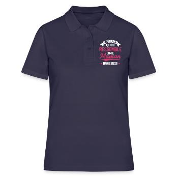 cadeau var1 danseuse passion danse humour - Polo Femme - bleu marine - Devant - Ailine (174cm)